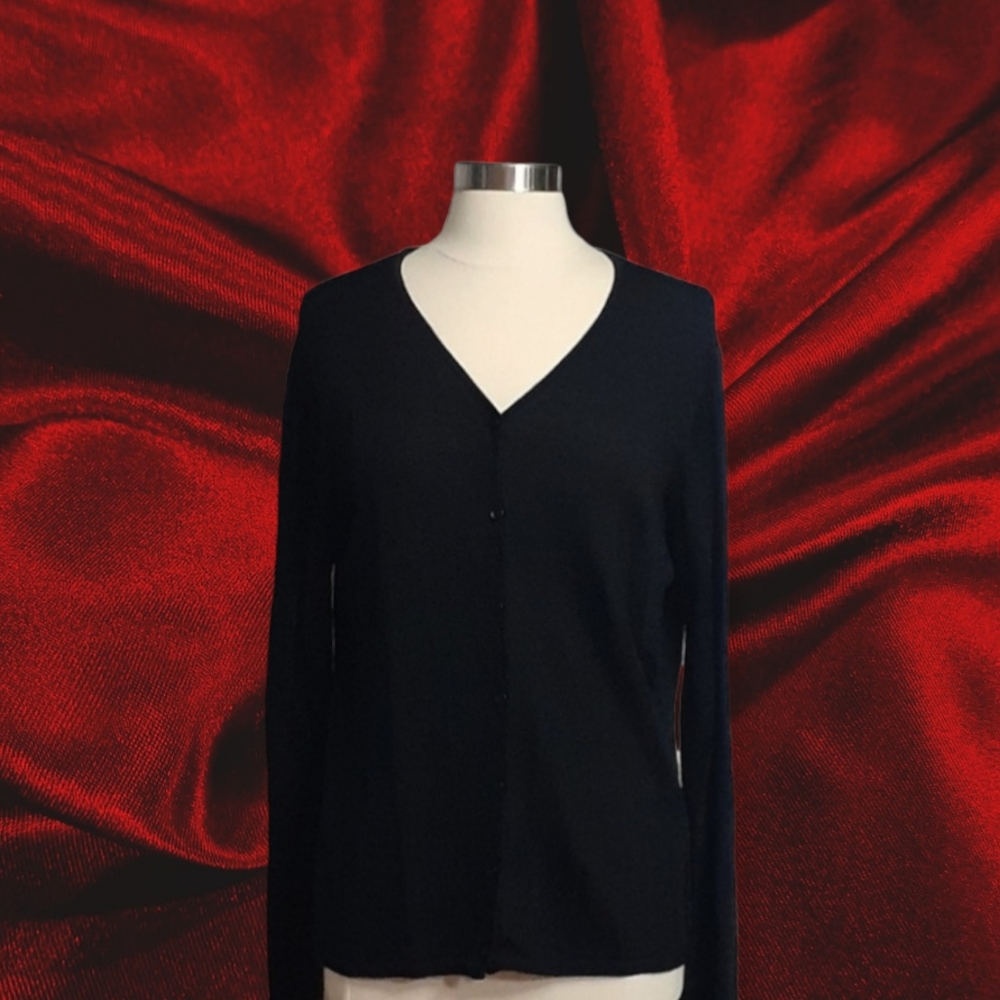 Prophecy by Sag Harbor Black Long Sleeve Cardigan - Picture 1 of 9